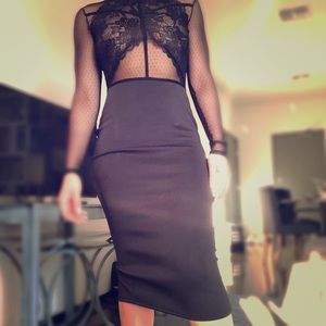 ASOS Black Lace Midi Dress